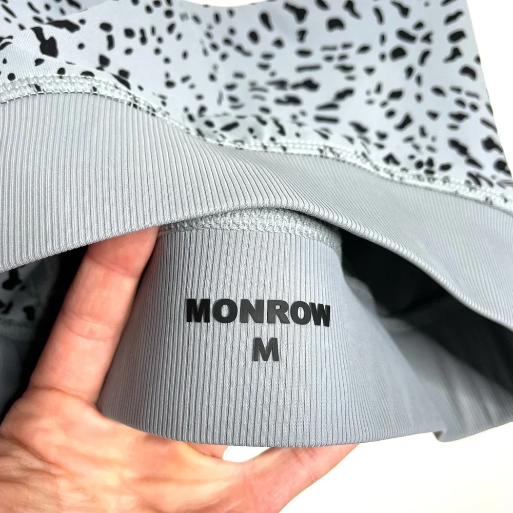MONROW | Movement Mini Cheetah Sports Bra Good Gray Medium